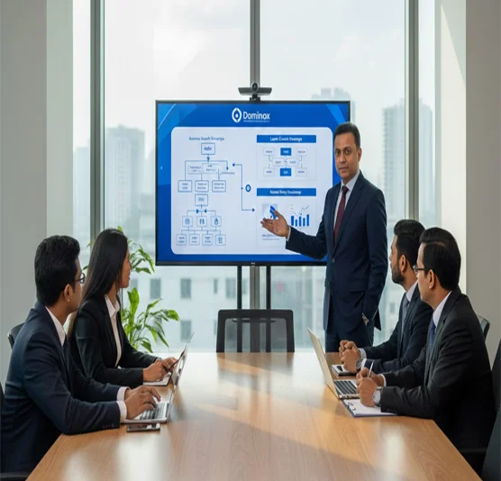Image of Dominox Consultancy Service having company meeting